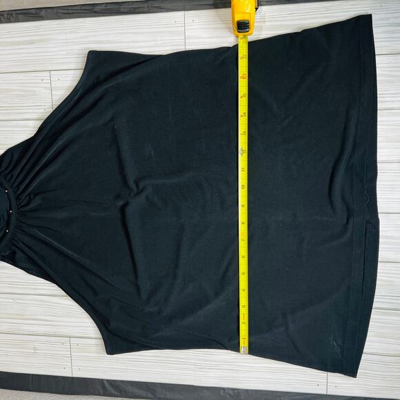 Michael Kors Black Sleeveless High Neck Embroidered Halter Top - Picture 4 of 10